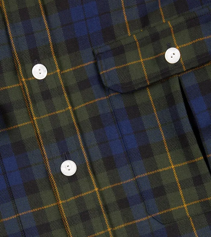 Drake039s Johnston Tartan Check Wool TwoPocket Work Shirt 8211 Shirts