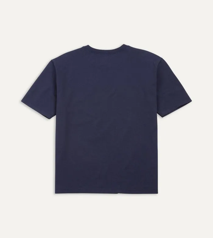 Drake039s Navy Cotton Crew Neck Hiking TShirt 8211 Clothing