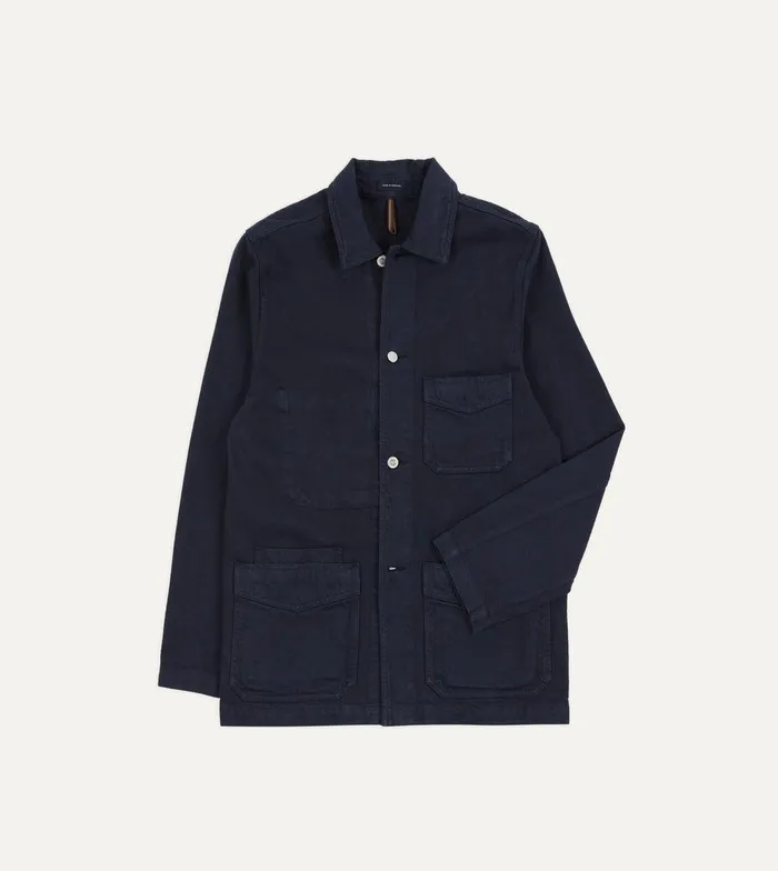 Drake039s Navy Heavy Twill Cotton FivePocket Chore Jacket 8211 Clothing