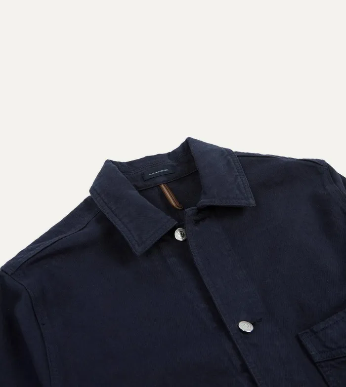 Drake039s Navy Heavy Twill Cotton FivePocket Chore Jacket 8211 Clothing