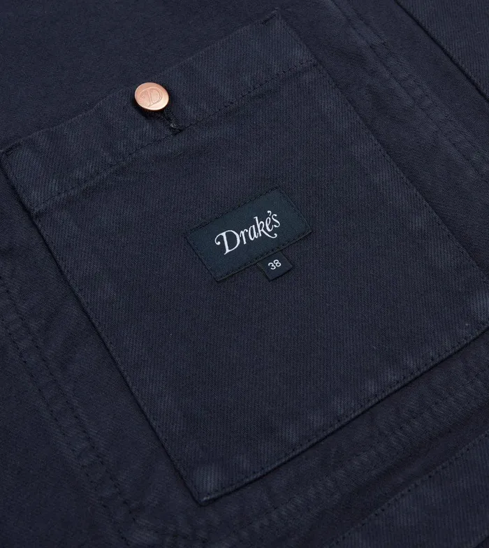 Drake039s Navy Heavy Twill Cotton FivePocket Chore Jacket 8211 Clothing