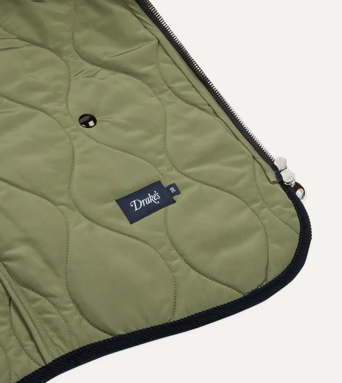 Drake039s Navy Quilted Melton Wool Zip Vest 8211 Clothing