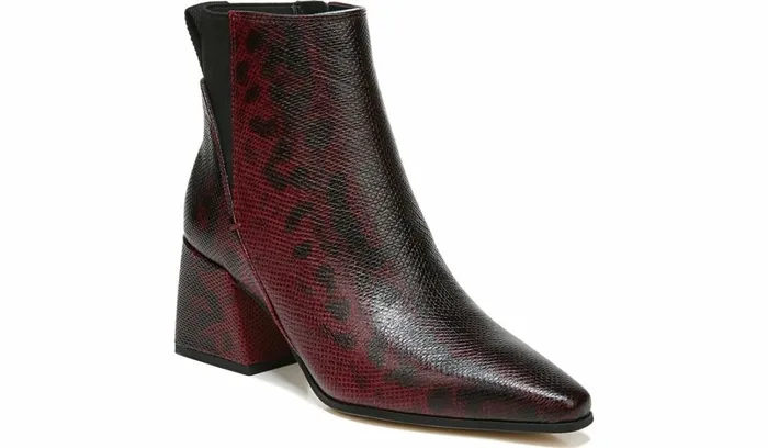 Dress Boots Women Franco Sarto Sarto Brynn Block Heel Bootie Bordeaux Leather