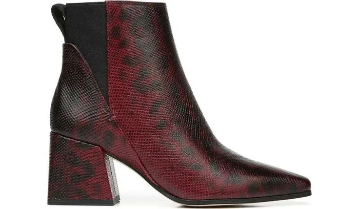 Dress Boots Women Franco Sarto Sarto Brynn Block Heel Bootie Bordeaux Leather