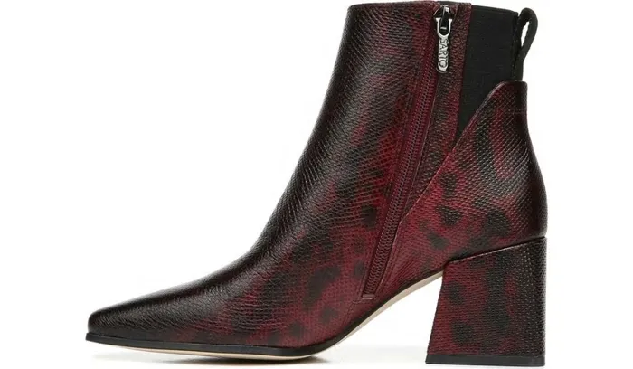 Dress Boots Women Franco Sarto Sarto Brynn Block Heel Bootie Bordeaux Leather