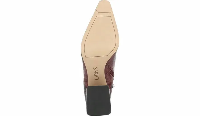 Dress Boots Women Franco Sarto Sarto Brynn Block Heel Bootie Bordeaux Leather