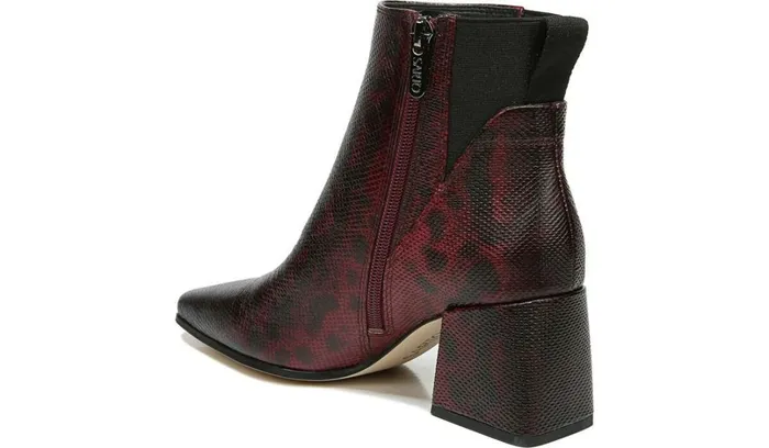 Dress Boots Women Franco Sarto Sarto Brynn Block Heel Bootie Bordeaux Leather