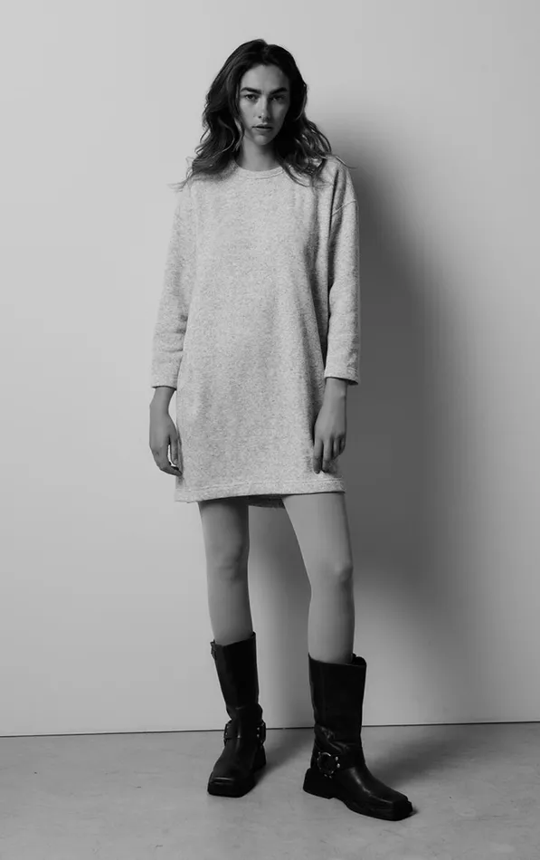 Dress Evona Melange Light Grey Women American Vintage Dresses Dress Evona Melange Light Grey Women American Vintage Dresses