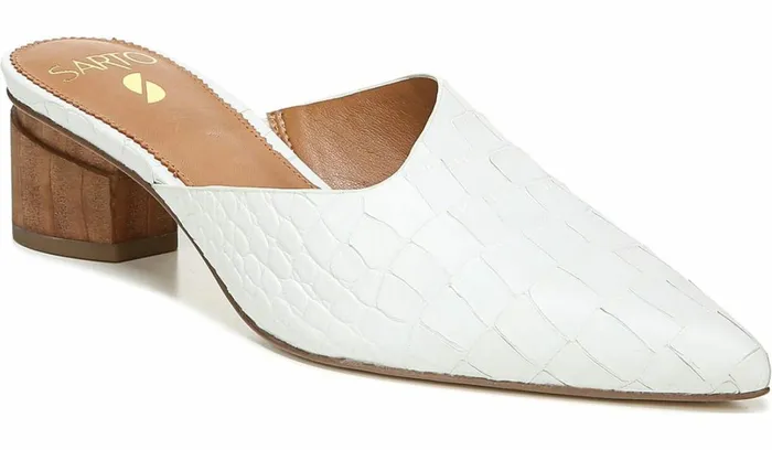 Dress Mules Women Franco Sarto Sarto Visa 2 Mule White Snake Leather