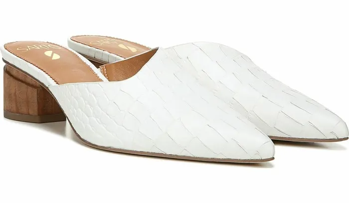 Dress Mules Women Franco Sarto Sarto Visa 2 Mule White Snake Leather