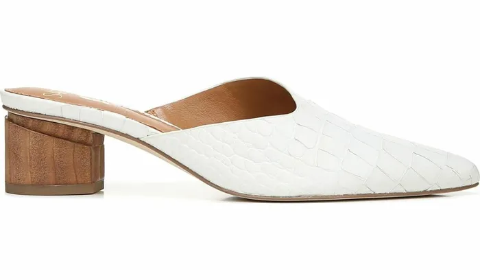 Dress Mules Women Franco Sarto Sarto Visa 2 Mule White Snake Leather