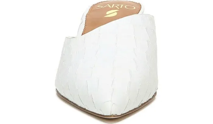 Dress Mules Women Franco Sarto Sarto Visa 2 Mule White Snake Leather