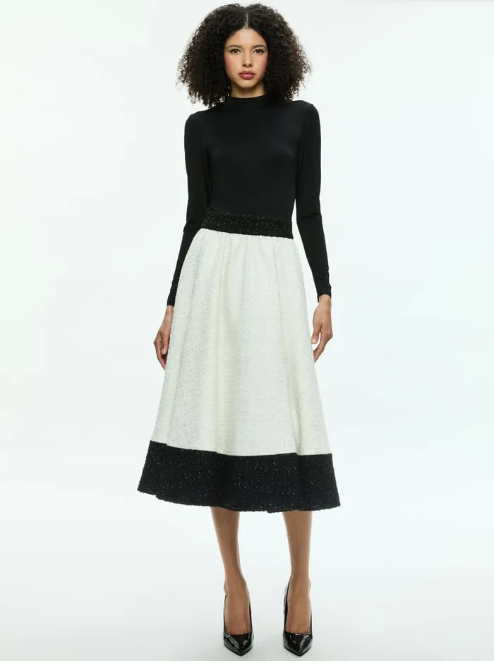 Dresses Women Alice Olivia Chara Midi Dress Off Whiteblack