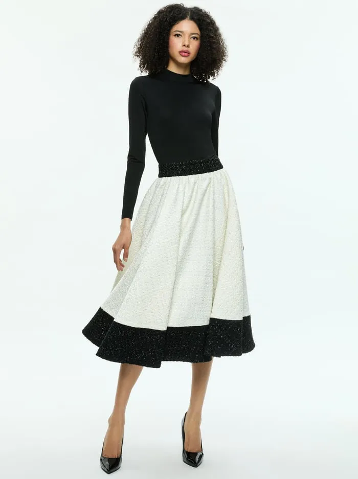 Dresses Women Alice Olivia Chara Midi Dress Off Whiteblack