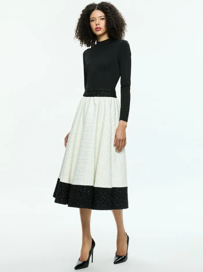Dresses Women Alice Olivia Chara Midi Dress Off Whiteblack