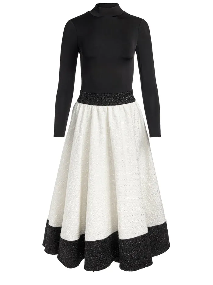 Dresses Women Alice Olivia Chara Midi Dress Off Whiteblack