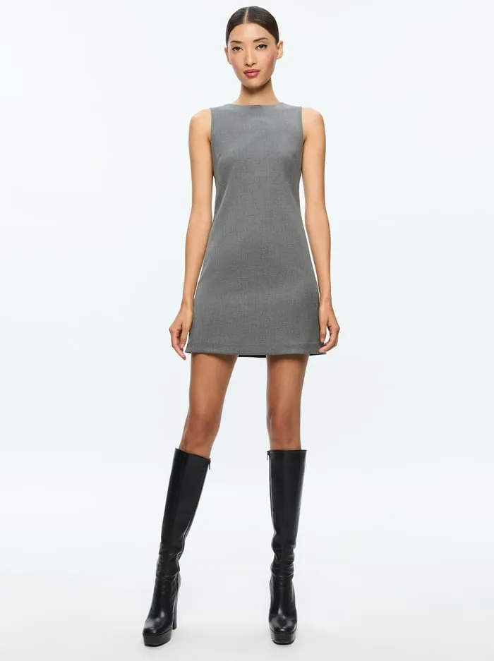 Dresses Women Alice Olivia Coley Mini Dress Shadow Greycharcoal Melange