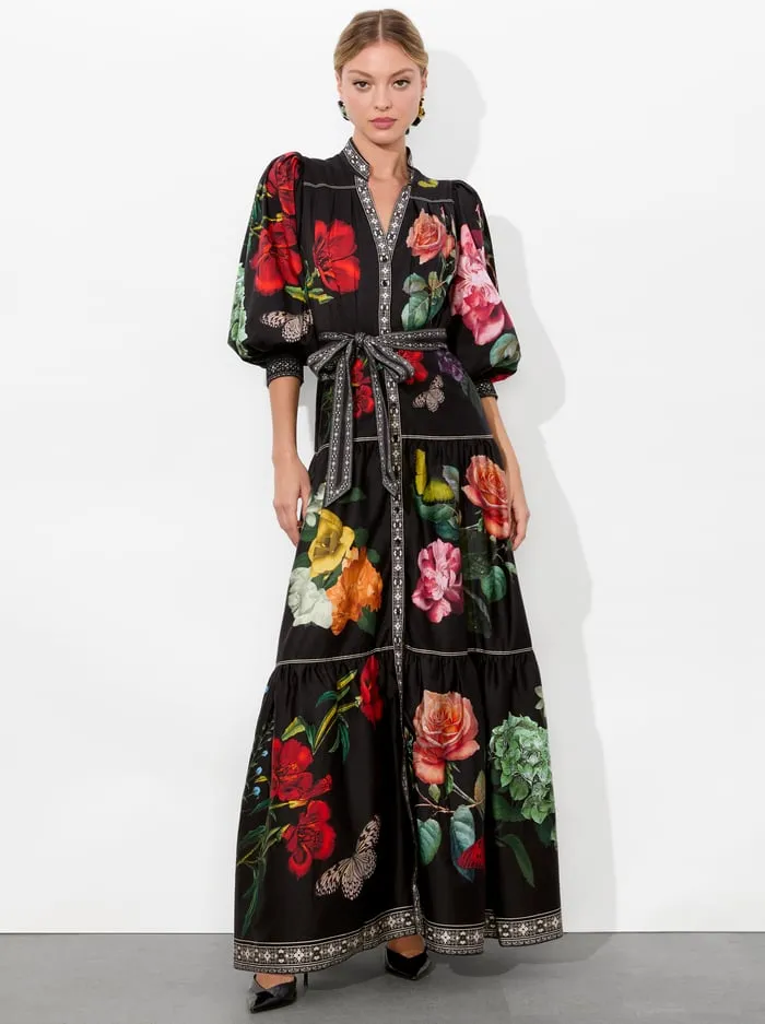 Dresses Women Alice Olivia Cora Maxi Shirt Dress In The Wind Floral