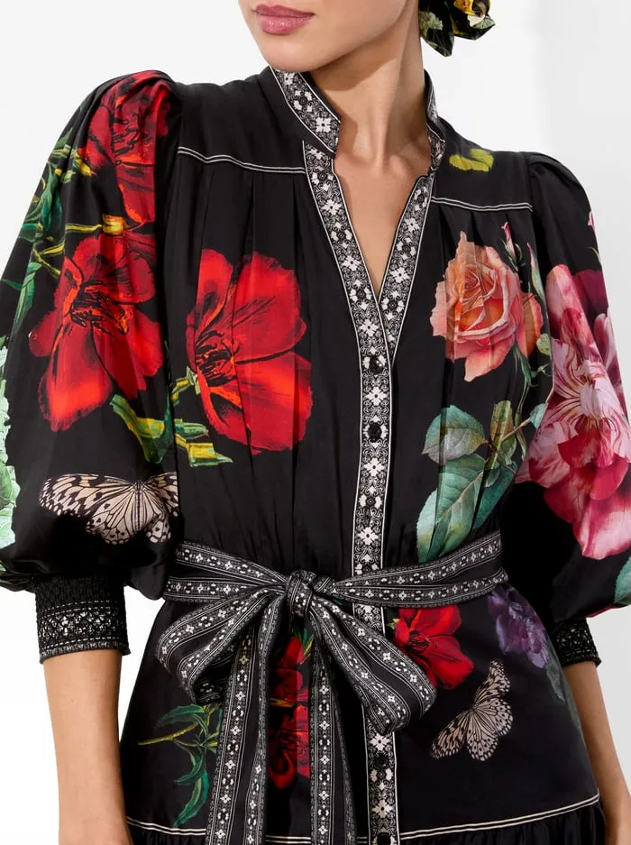Dresses Women Alice Olivia Cora Maxi Shirt Dress In The Wind Floral