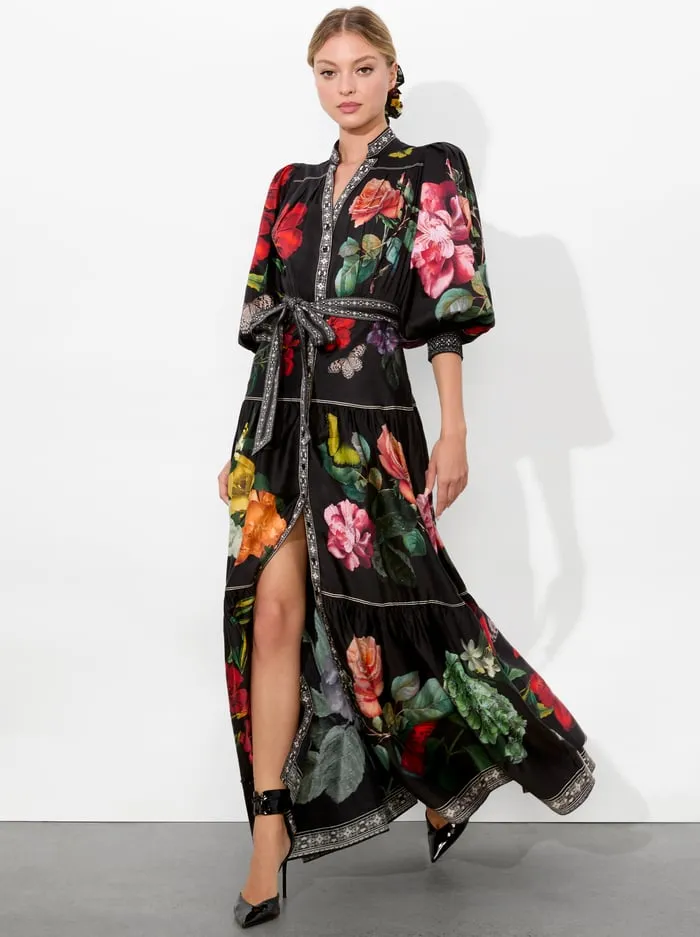 Dresses Women Alice Olivia Cora Maxi Shirt Dress In The Wind Floral