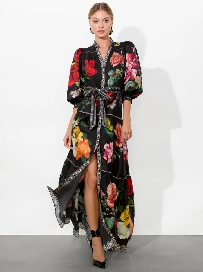 Dresses Women Alice Olivia Cora Maxi Shirt Dress In The Wind Floral