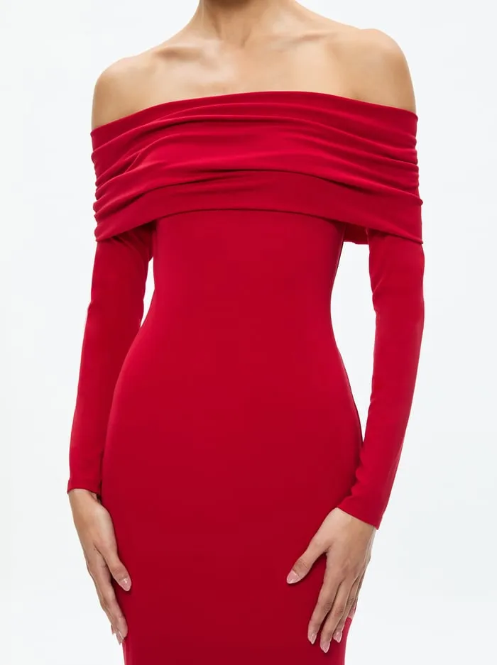Dresses Women Alice Olivia Coretta Maxi Dress Bright Ruby