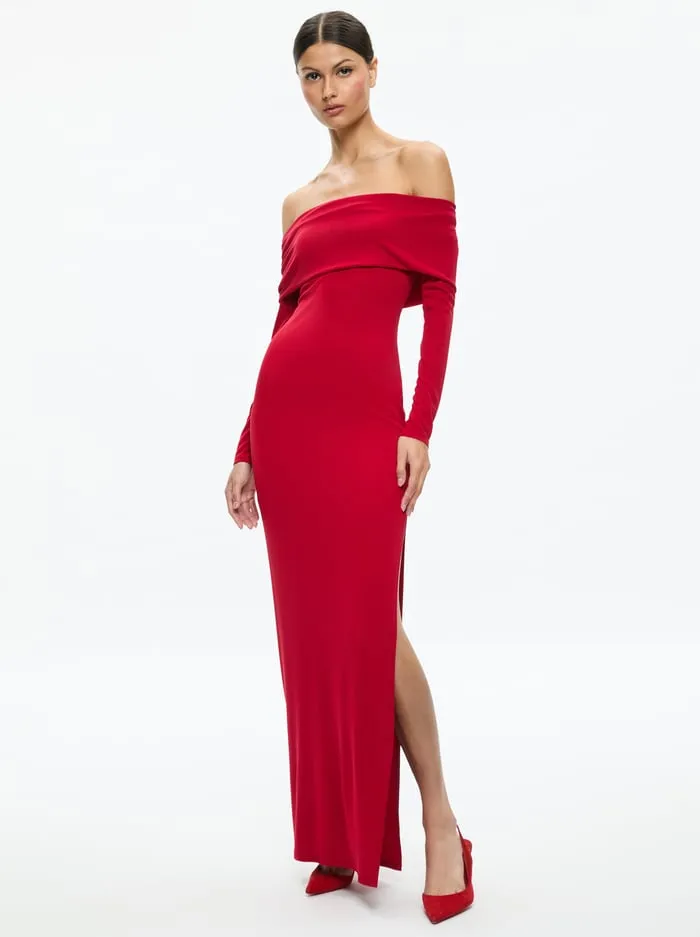Dresses Women Alice Olivia Coretta Maxi Dress Bright Ruby