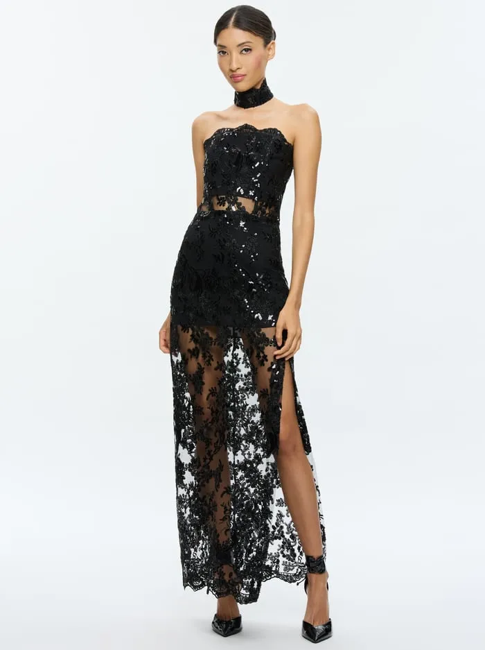 Dresses Women Alice Olivia Georgie Embellished Gown Black
