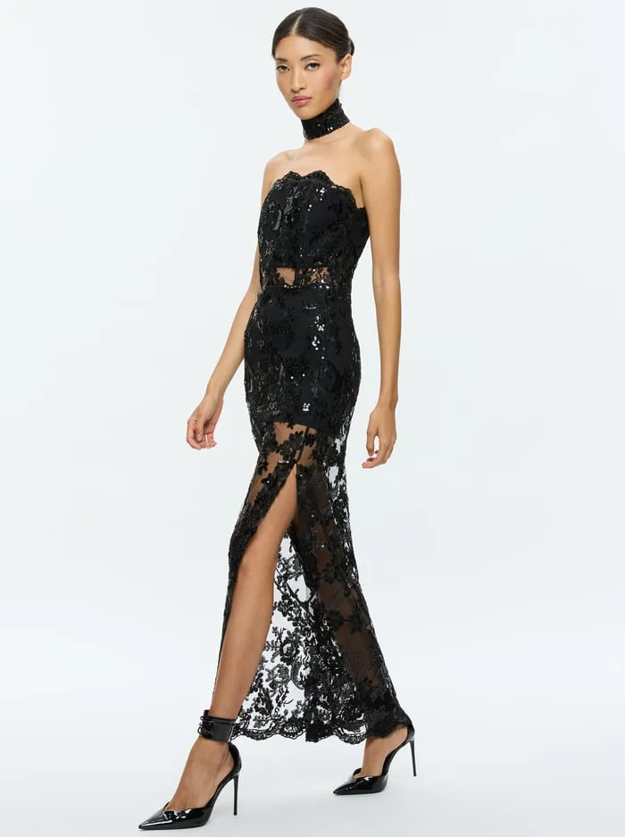 Dresses Women Alice Olivia Georgie Embellished Gown Black