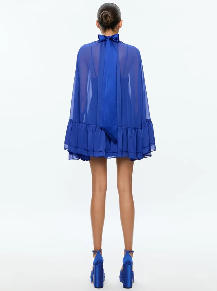 Dresses Women Alice Olivia Zenon Cape Mini Dress Royal