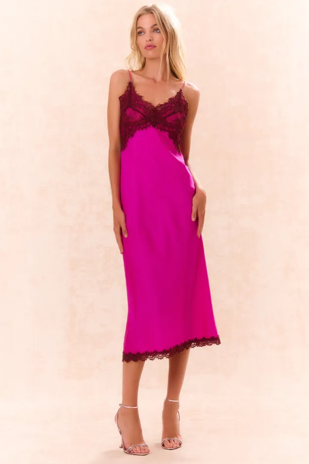 Dresses Women LoveShackFancy Ameliane LaceTrimmed Slip Dress Fuchsia
