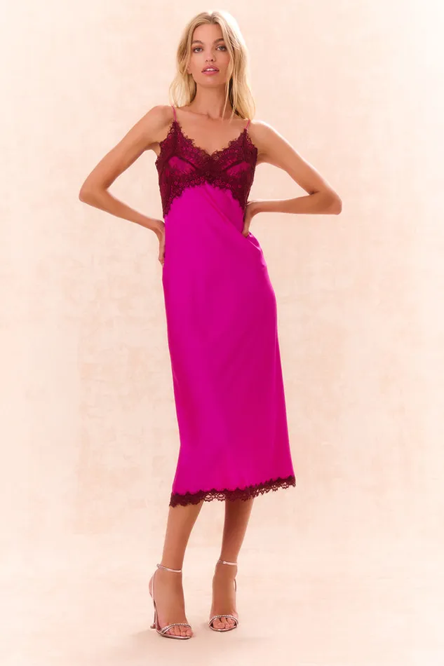 Dresses Women LoveShackFancy Ameliane LaceTrimmed Slip Dress Fuchsia