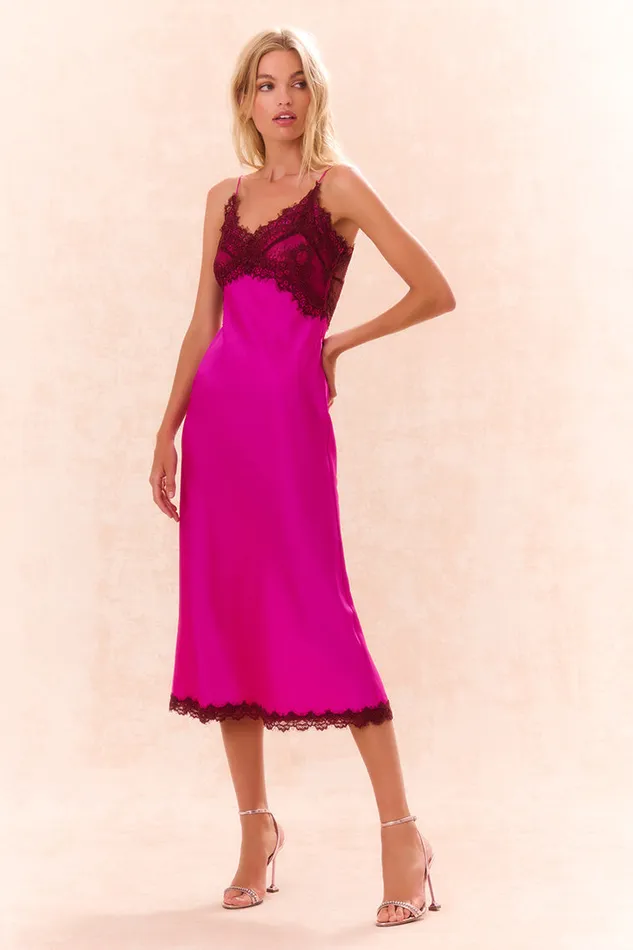 Dresses Women LoveShackFancy Ameliane LaceTrimmed Slip Dress Fuchsia