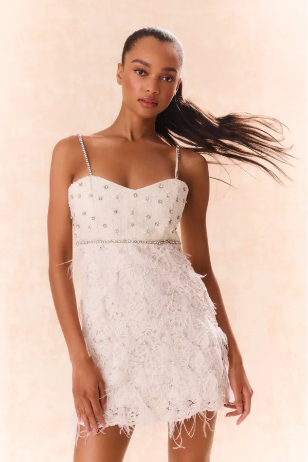Dresses Women LoveShackFancy Brianne Beaded Mini Dress Cream