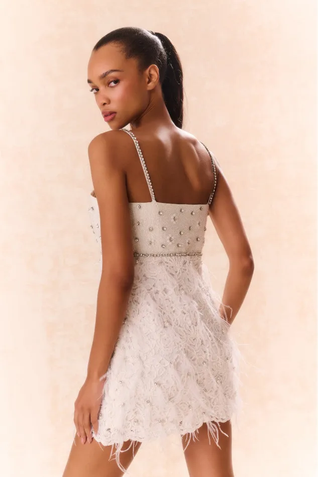Dresses Women LoveShackFancy Brianne Beaded Mini Dress Cream