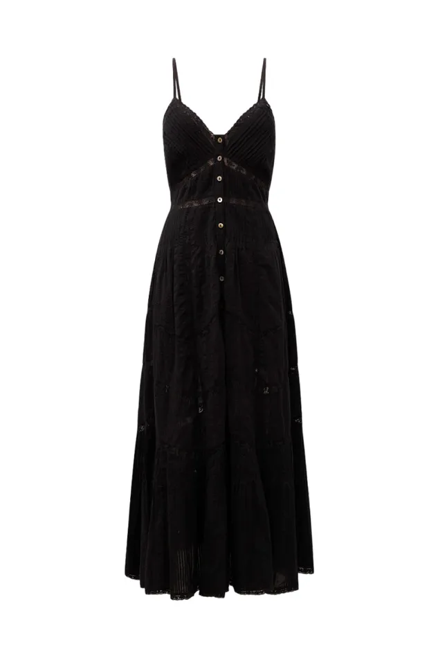 Dresses Women LoveShackFancy Esilda Cotton Midi Dress Black