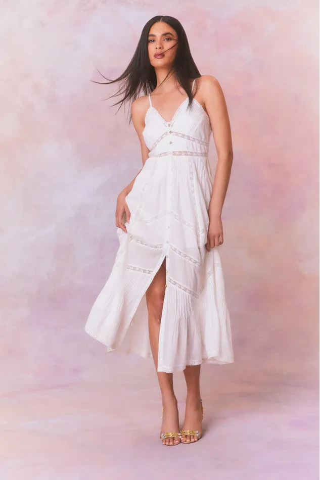 Dresses Women LoveShackFancy Esilda Cotton Midi Dress True White