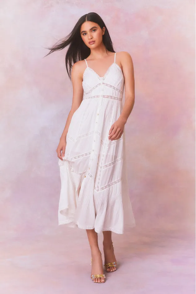 Dresses Women LoveShackFancy Esilda Cotton Midi Dress True White