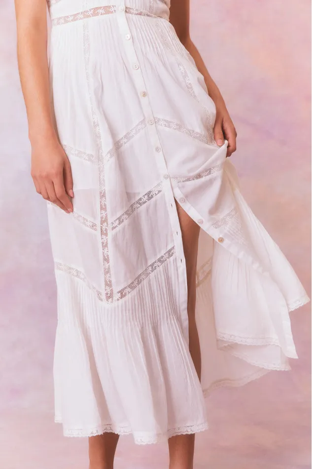Dresses Women LoveShackFancy Esilda Cotton Midi Dress True White
