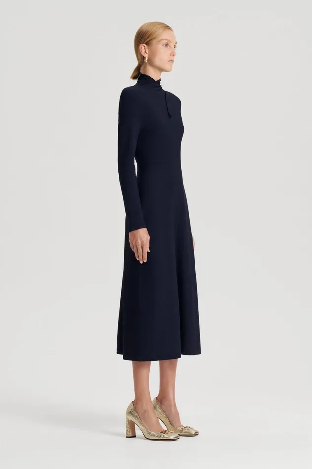 Dresses Women Scanlan Theodore CREPE KNIT TURBAN TWIST DRESS Navy Dresses Women Scanlan Theodore CREPE KNIT TURBAN TWIST DRESS Navy