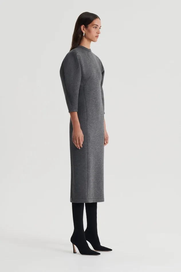 Dresses Women Scanlan Theodore SCUBA COCOON SLEEVE DRESS Grey Dresses Women Scanlan Theodore SCUBA COCOON SLEEVE DRESS Grey