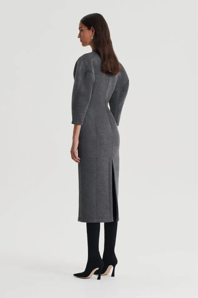 Dresses Women Scanlan Theodore SCUBA COCOON SLEEVE DRESS Grey Dresses Women Scanlan Theodore SCUBA COCOON SLEEVE DRESS Grey
