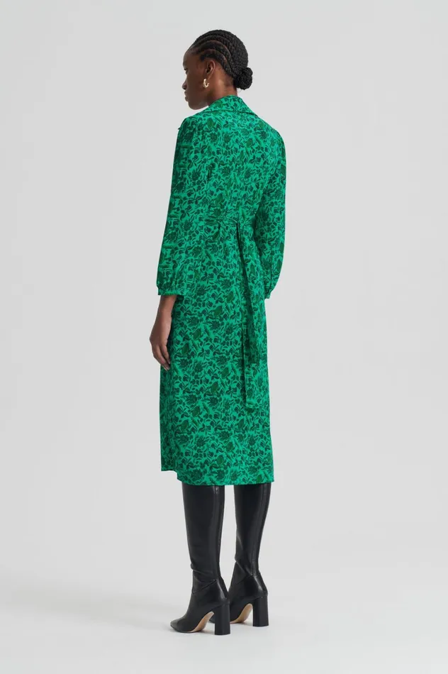 Dresses Women Scanlan Theodore SILK BOTANICAL DRESS Verde Dresses Women Scanlan Theodore SILK BOTANICAL DRESS Verde