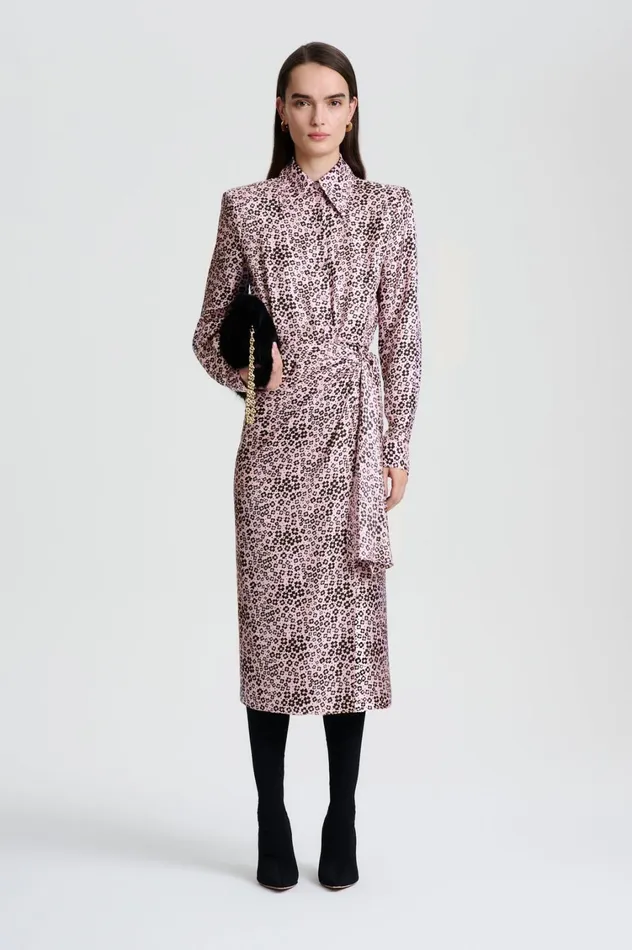Dresses Women Scanlan Theodore SILK FLORAL WRAP DRESS Pinkblack