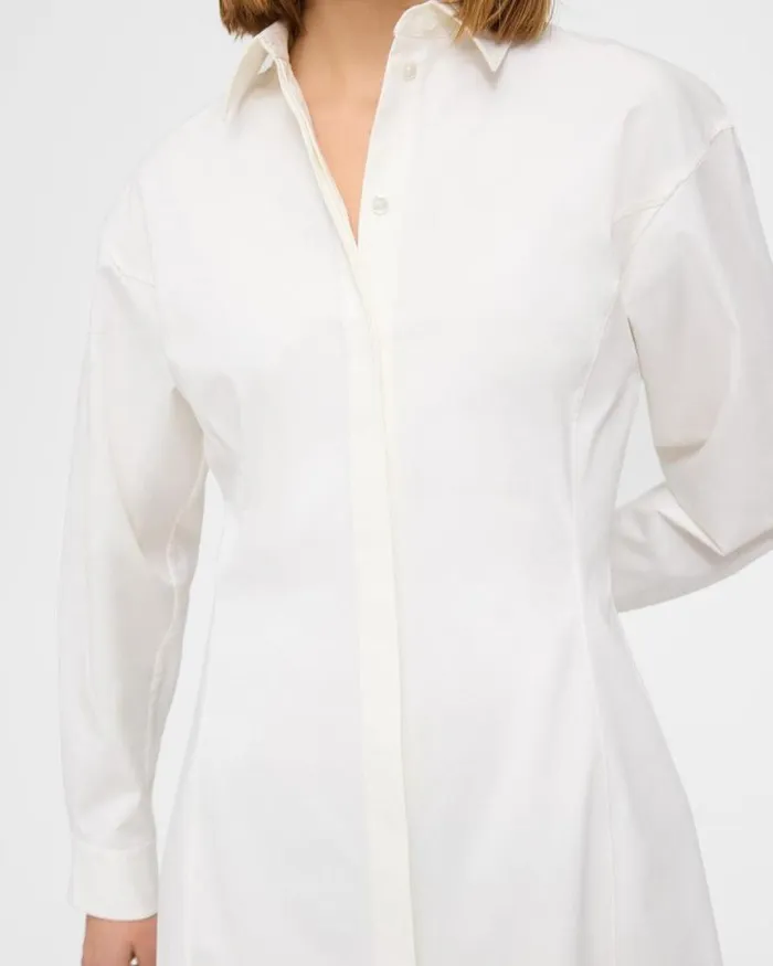 Dresses Women Theory Mini Shirt Dress In Stretch Cotton White