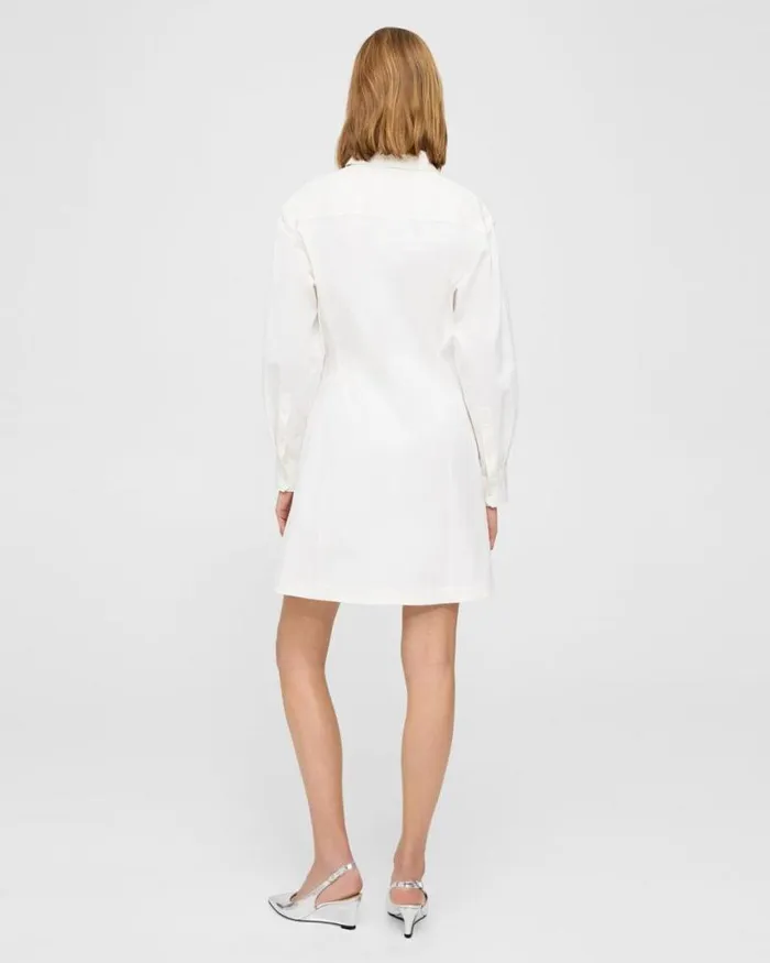 Dresses Women Theory Mini Shirt Dress In Stretch Cotton White