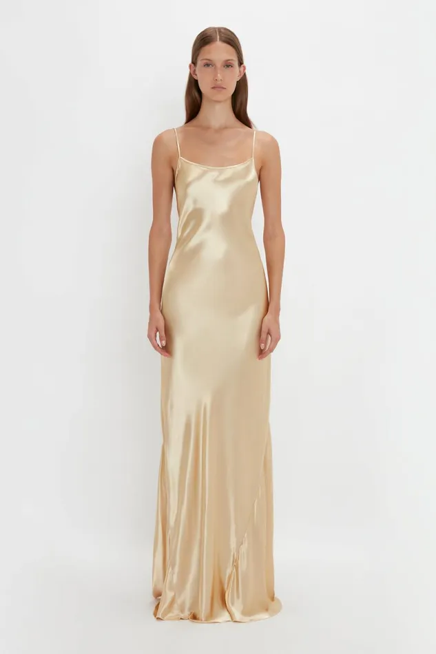 Dresses Women Victoria Beckham Exclusive FloorLength Cami Dress In Gold