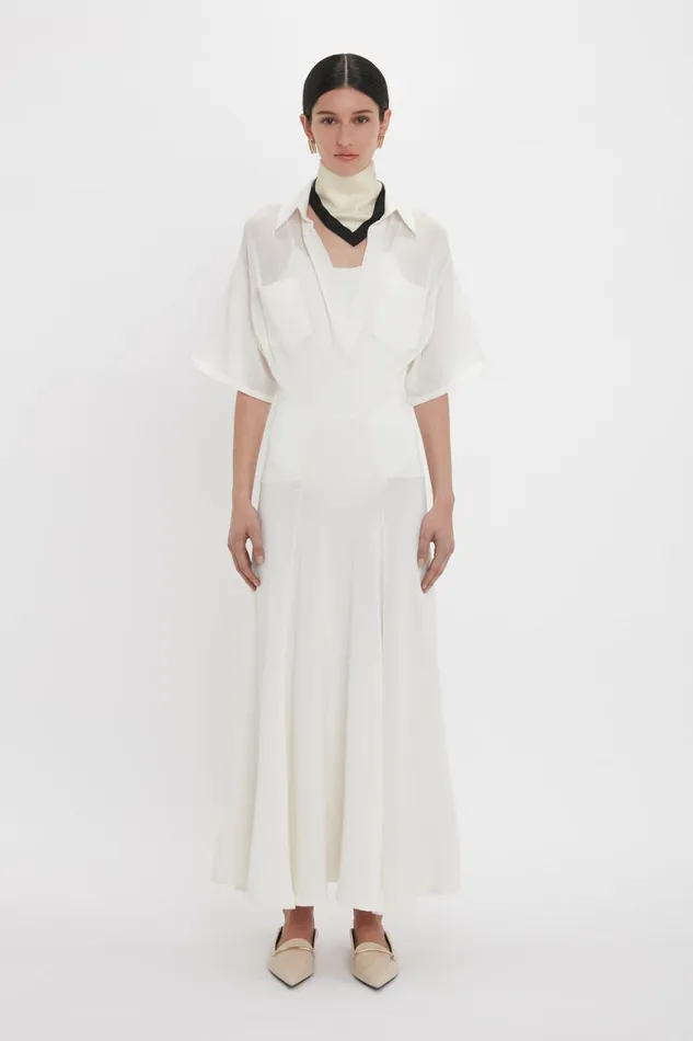 Dresses Women Victoria Beckham Panelled Knit Dress In White