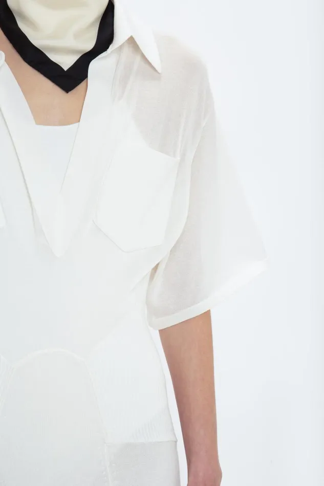 Dresses Women Victoria Beckham Panelled Knit Dress In White