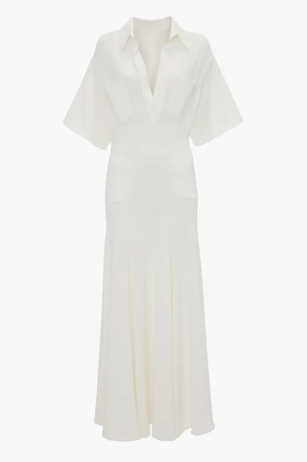 Dresses Women Victoria Beckham Panelled Knit Dress In White